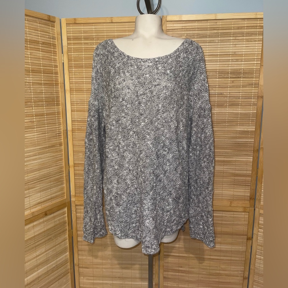 Banana Republic black white gray long sleeve sweater top shirt woman’s large